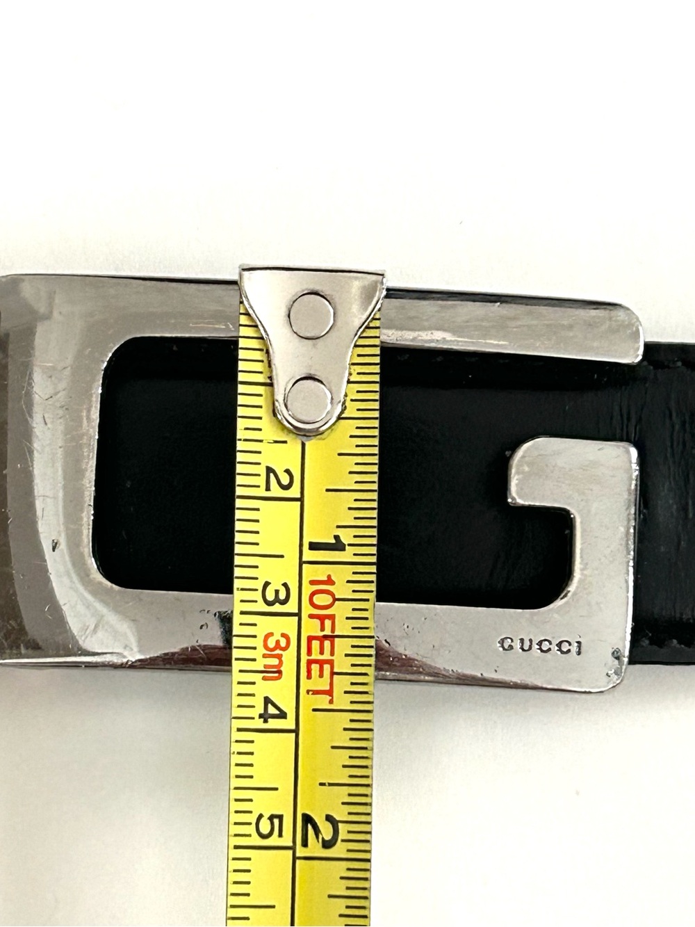 Gucci Square G Logo Buckle Leather Belt Black - Size 38 - Mens - Picture 11 of 11